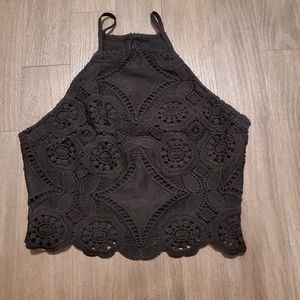 A&F cropped halter top (xs)